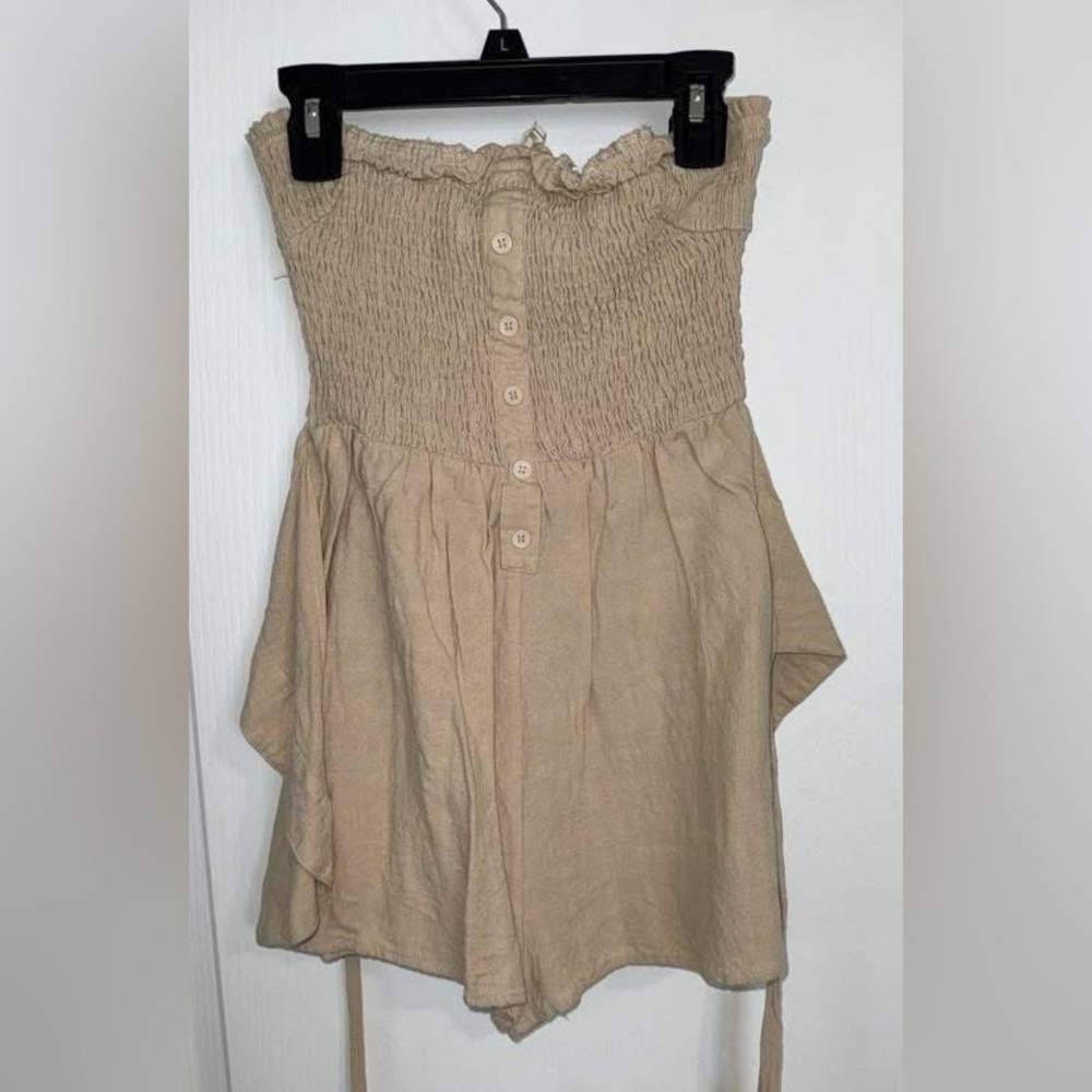 Nude strapless romper